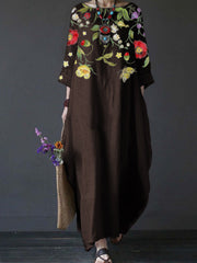 25% off any two items in the storeSpring And Summer New Literary And Artistic Loose Print Plus Size Long Skirt Dress