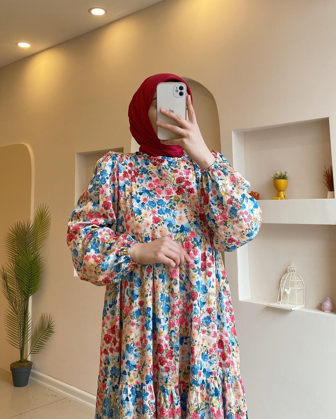 Women's 2024 New Printed Muslim Dubai Robe Dress