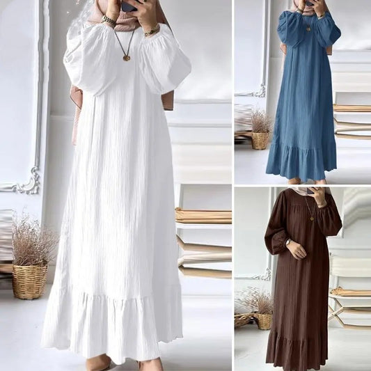 （25% Off Any Two Items）Dress Vintage Solid Ruffle Hem Sundresses