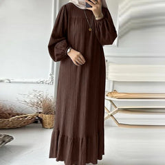 （25% Off Any Two Items）Dress Vintage Solid Ruffle Hem Sundresses