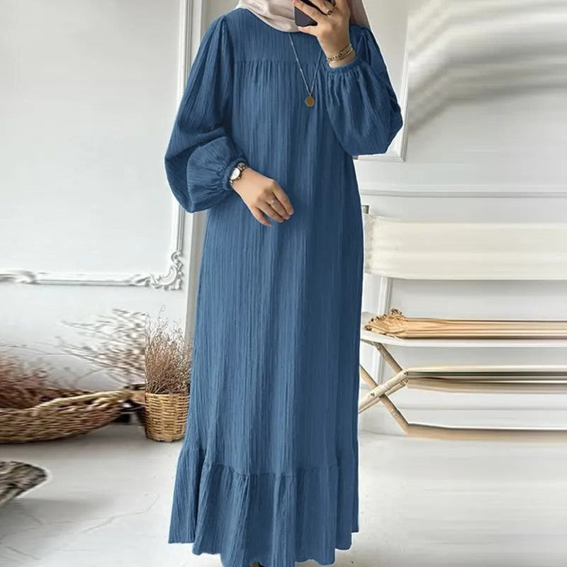 （25% Off Any Two Items）Dress Vintage Solid Ruffle Hem Sundresses