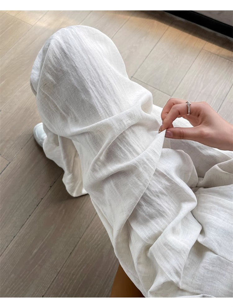 2025 summer thin section high waist loose drape lazy wind cool cotton trousers