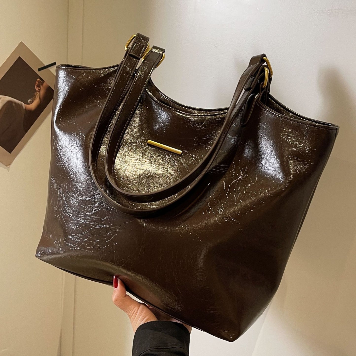 New fashion retro commuter tote bag senior sense handbag shoulder bag