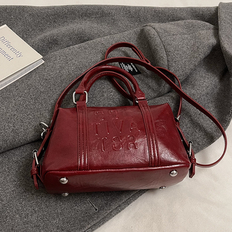 Vintage Trend Niche Tote Boston Pillow Bag Female
