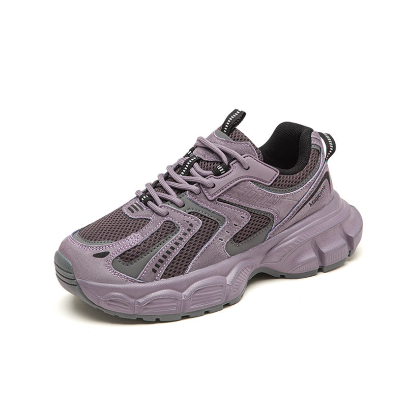 2025 spring and summer new hundred matching thick bottom heightening lightweight breathable mesh shoes