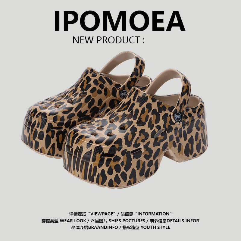 9cm Thick Bottom Cave Shoes Women's High Heeled Sandals Slippers Muffin Garden Shoes