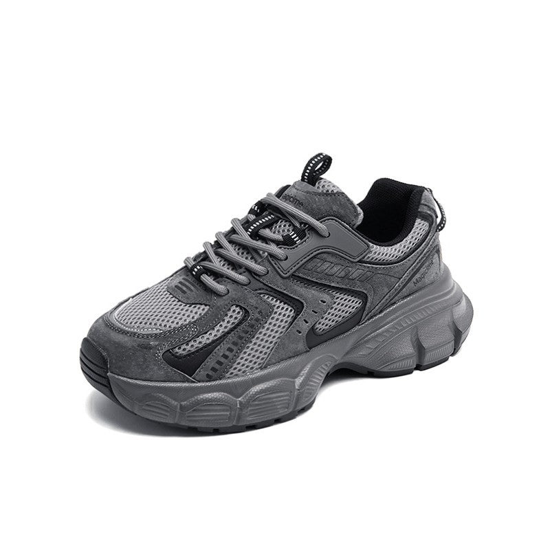 2025 spring and summer new hundred matching thick bottom heightening lightweight breathable mesh shoes