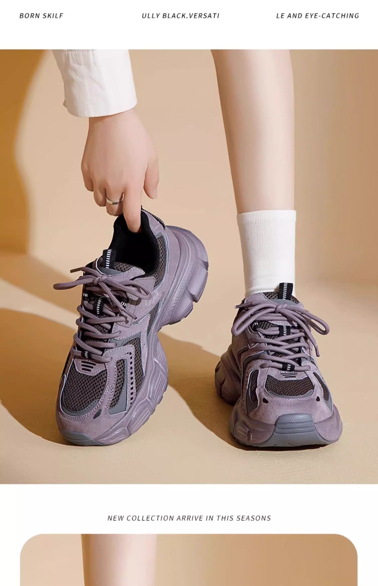 2025 spring and summer new hundred matching thick bottom heightening lightweight breathable mesh shoes