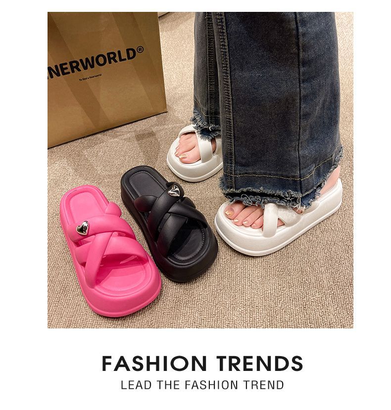 Summer thick bottom 6.0CM love slippers anti-slip and anti-odor