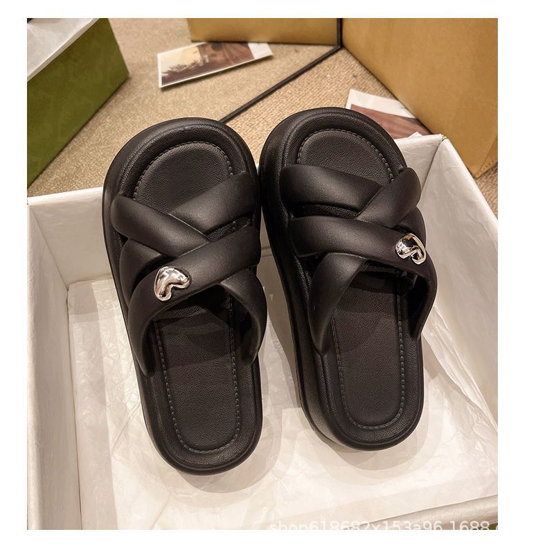 Summer thick bottom 6.0CM love slippers anti-slip and anti-odor