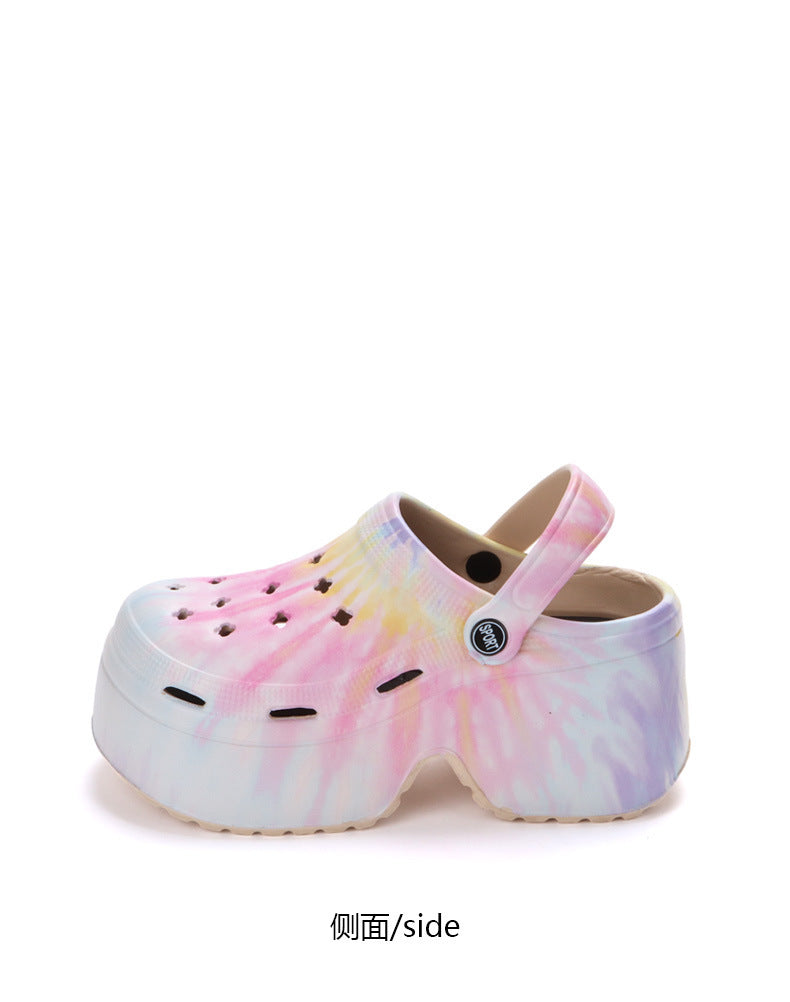 9cm Thick Bottom Cave Shoes Women's High Heeled Sandals Slippers Muffin Garden Shoes