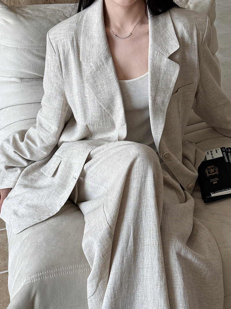 Senior sense of wear linen suit jacket women 2025 spring cotton linen small suit