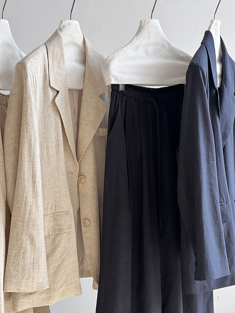 Senior sense of wear linen suit jacket women 2025 spring cotton linen small suit
