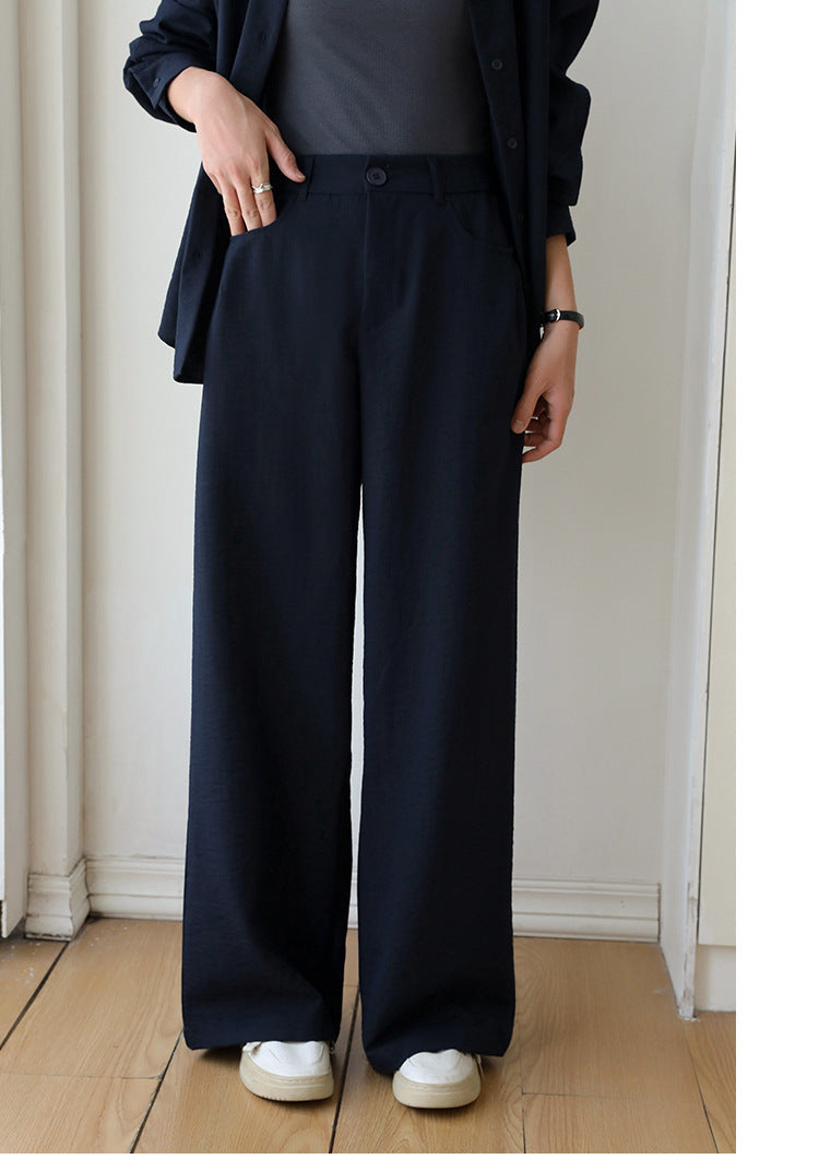 Navy Linen Sun Protection Women's Shirt Set