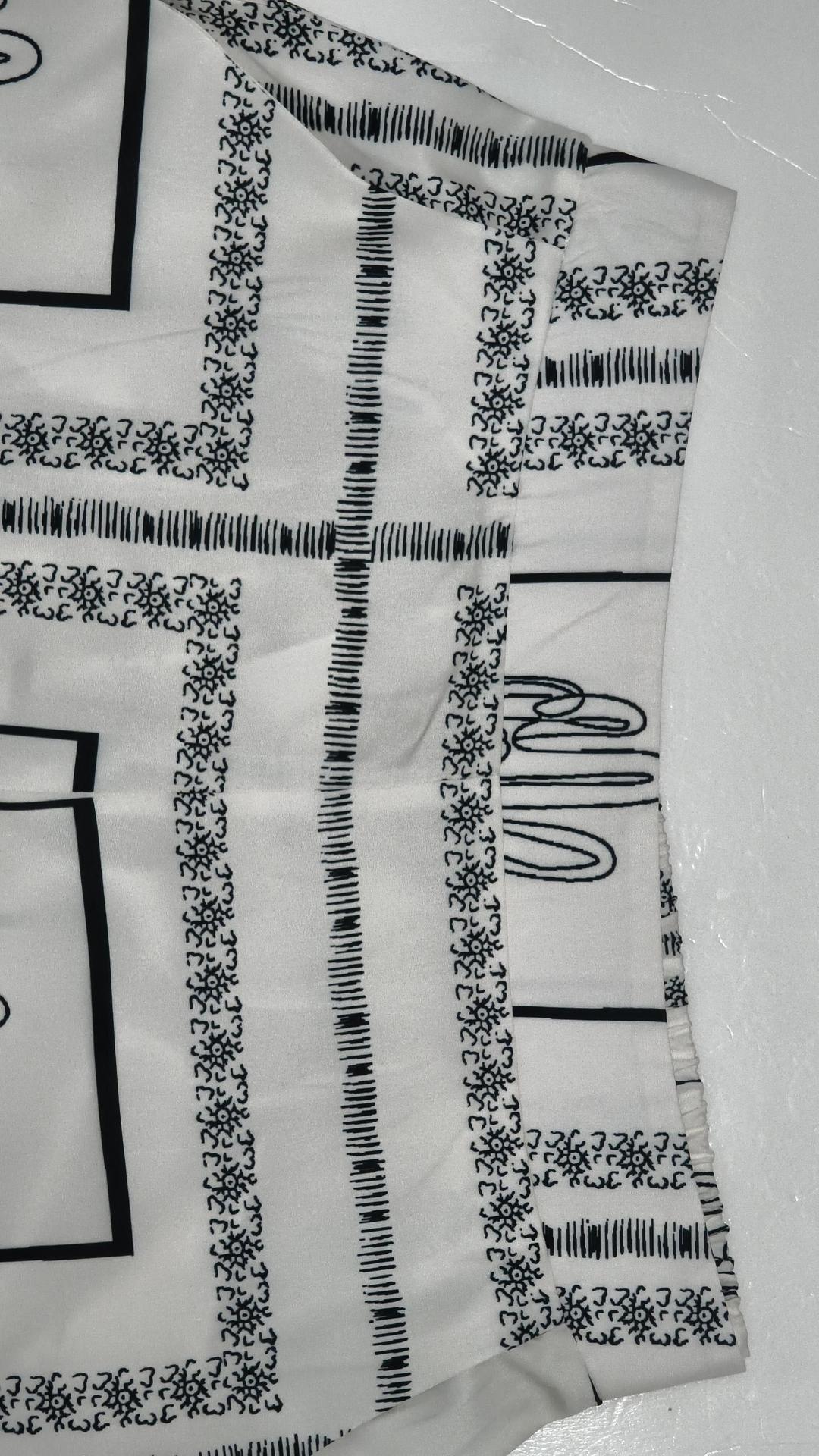 Printed long-sleeved shirt wide-legged trousers lazy style fashion suit homewear