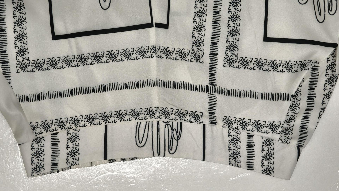 Printed long-sleeved shirt wide-legged trousers lazy style fashion suit homewear