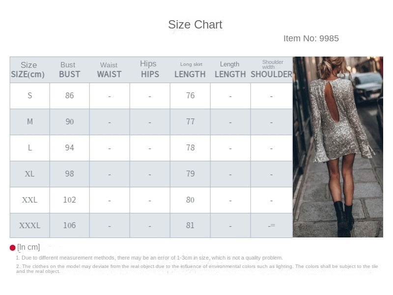 Personalized Street Casual Color Sequins Long Sleeve Wrap Dresses