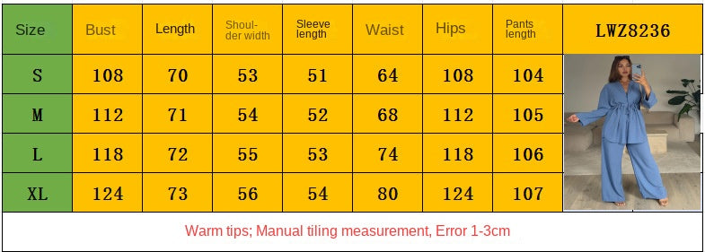 Long Sleeve Lace-Up Top Lounge Pants Set Comfortable Two Piece Set